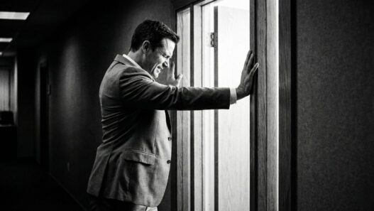 Ofis esneme hareketi yapan bir adam