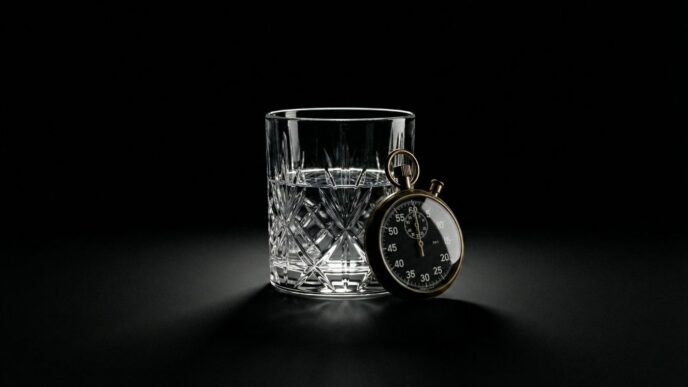 Aralıklı oruç, su bardağı ve yanında bir kronometre