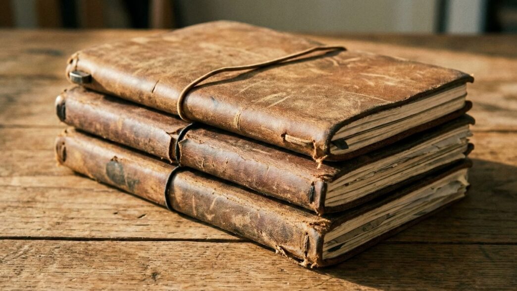 Eskimiş not alınmış defterler, deri not alma defterleri