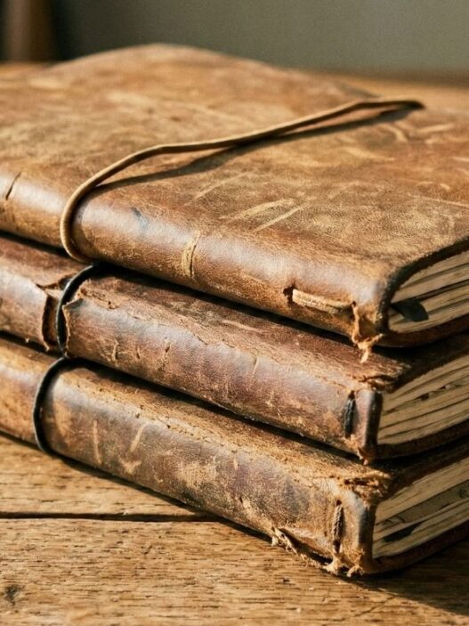 Eskimiş not alınmış defterler, deri not alma defterleri
