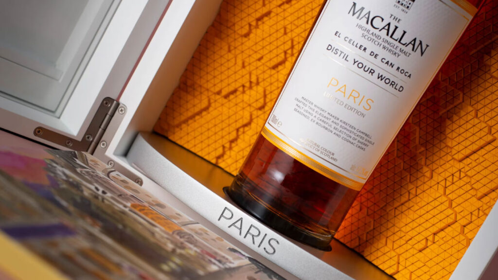 Cassandre Montoriol designed Macallan Distil Your World Paris bottle details.