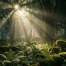Orman banyosu, ormanda süzülen gün ışığı