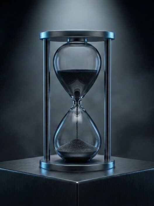 Uzun yaşamın temelleri, ışık altında kum saati zaman