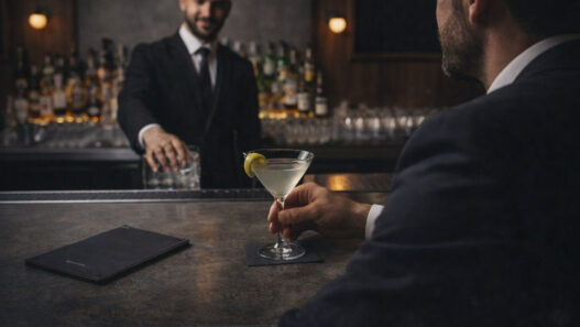 Martini siparişi veren adam ve barmen
