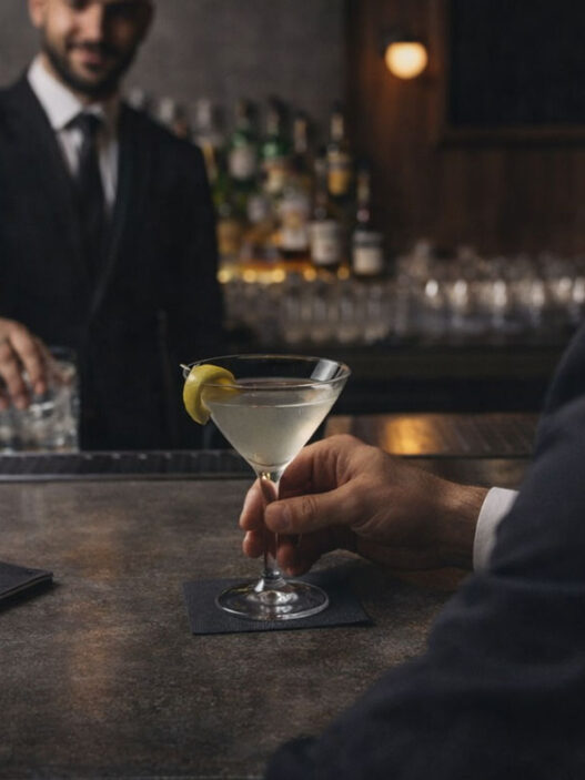 Martini siparişi veren adam ve barmen