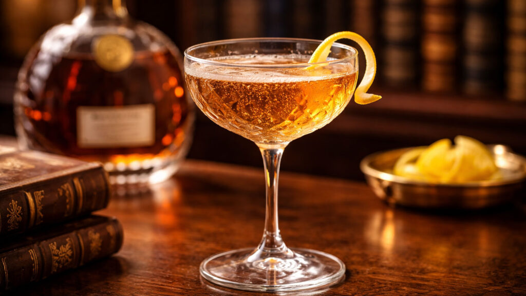 Cognac based traditional French 75 variation