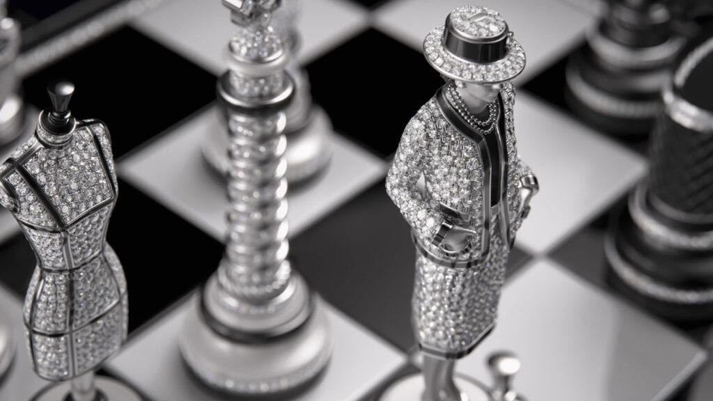 Chanel Coco Game chess set luxury diamonds