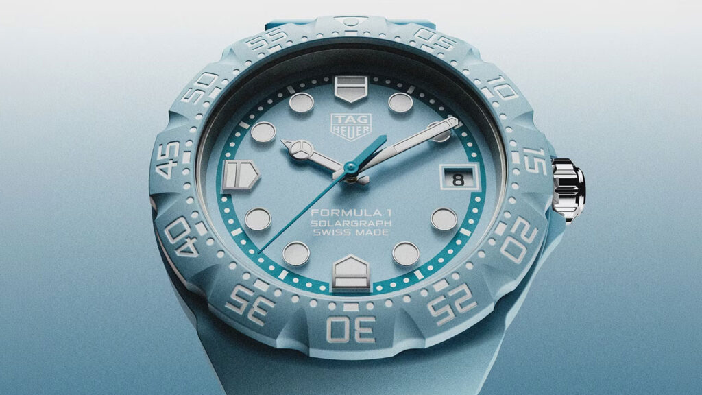 TAG Heuer pastel blue closeup dial