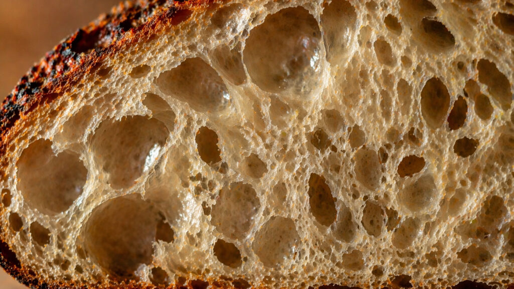 Ekşi mayalı ekmek gözenek yapısı ve Bulk Fermantasyon sonucu.