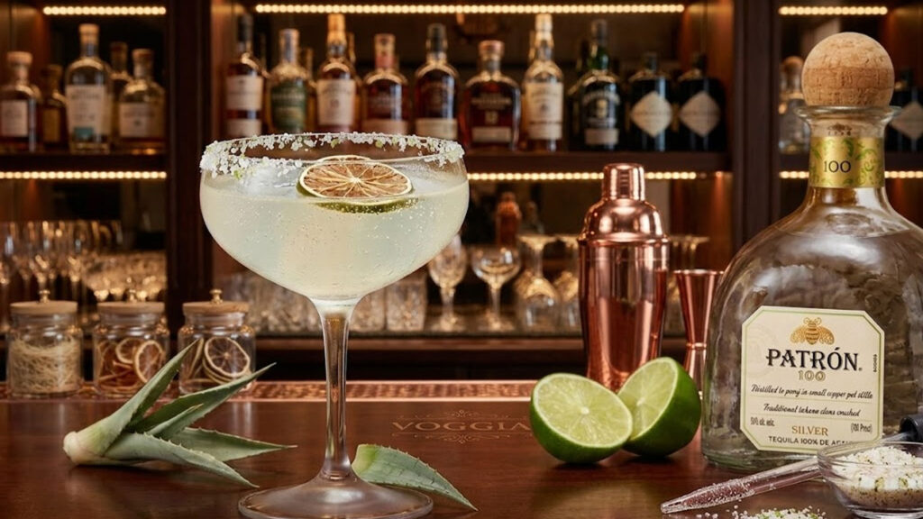 Patrón 100 tequila margarita cocktail
