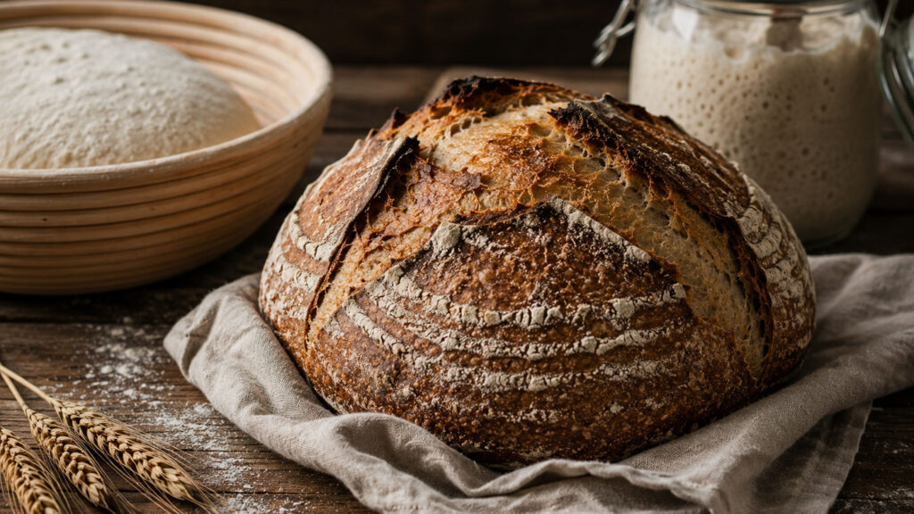 Doğal fermantasyon sürecinden geçen artisan hamurun açık gözenekli iç yapısı ve karakterli kabuk dokusu.
