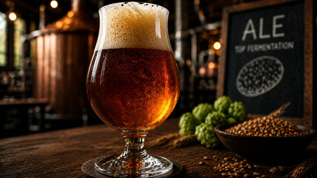 Yoğun köpüklü ve aromatik karakterli artisan ale bira kadehi.