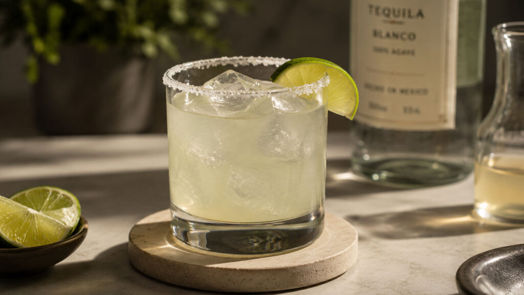 Minimalist Tommy’s Margarita kokteyl sunumu
