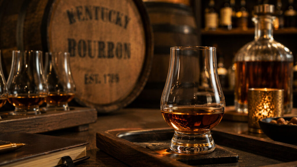 Classic Kentucky bourbon served in a premium tasting environment.