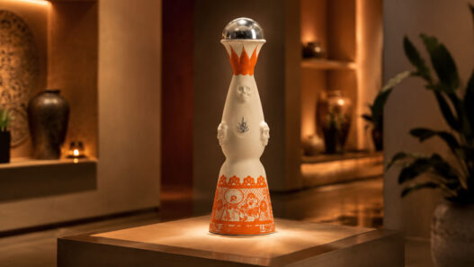 Luxury collectible tequila displayed in an elegant gallery-inspired setting
