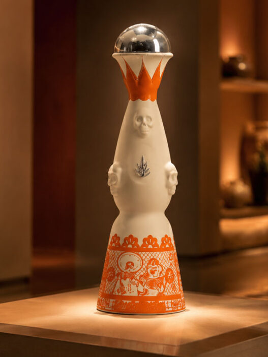 Luxury collectible tequila displayed in an elegant gallery-inspired setting