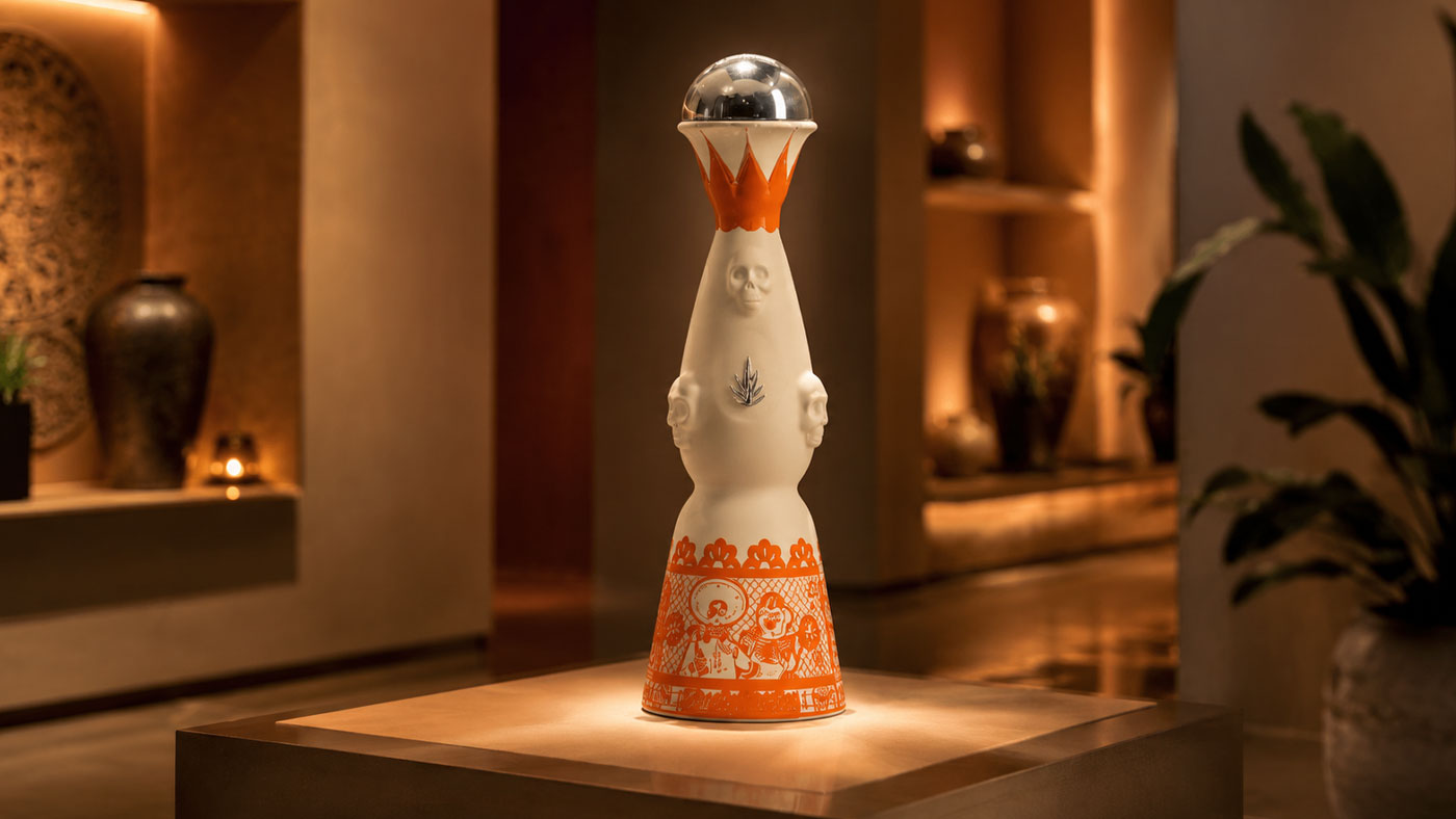 Luxury collectible tequila displayed in an elegant gallery-inspired setting