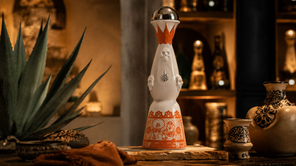 Luxury handmade ceramic tequila decanter.